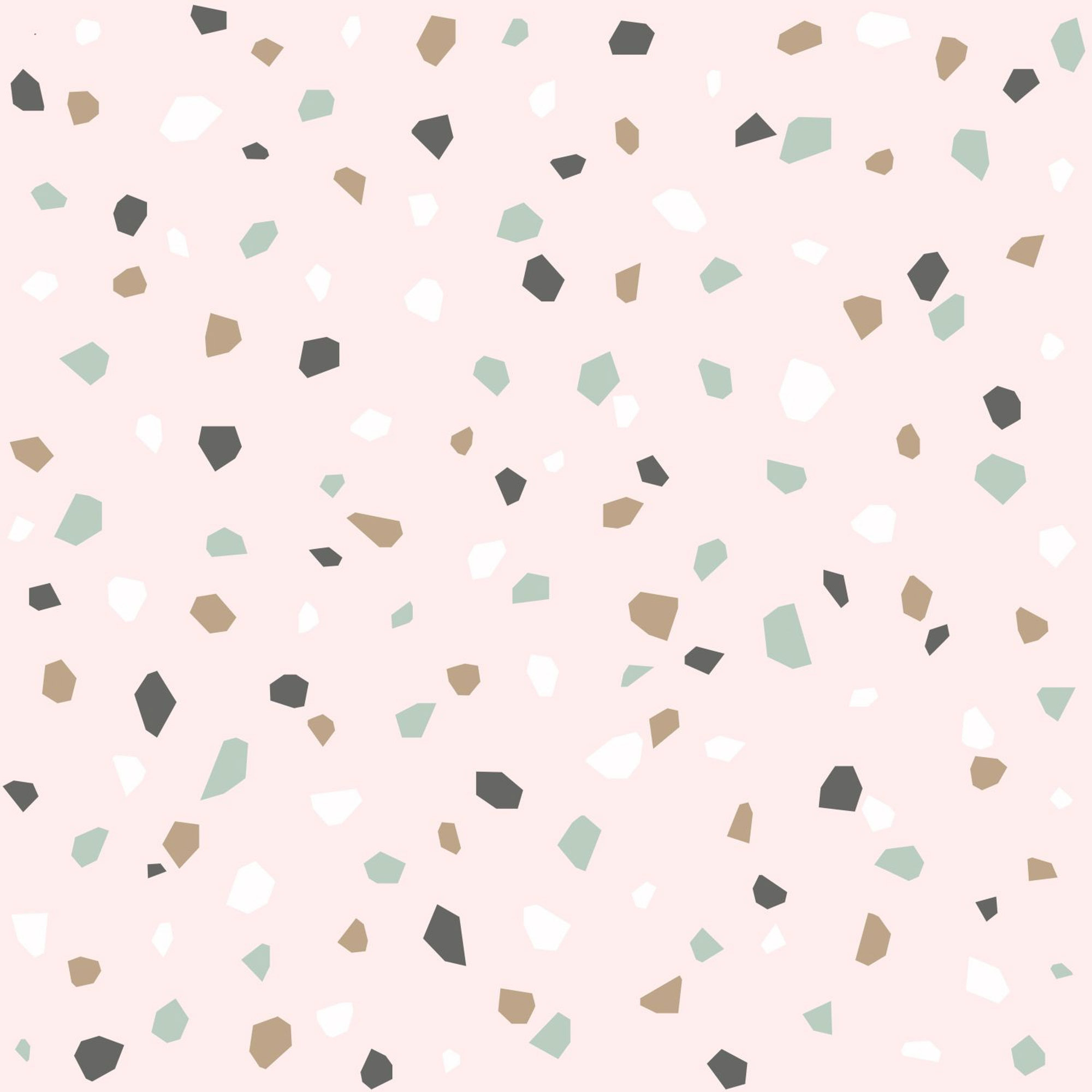 Vliestapete Terrazzo rosa mintgrün 139035