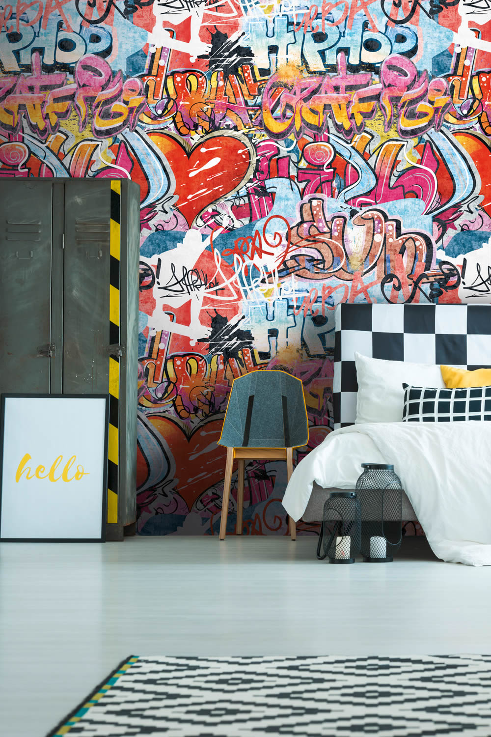 Wandbild Vlies Graffiti Spraybild farbenfroh bunt matt 770631-8-770631