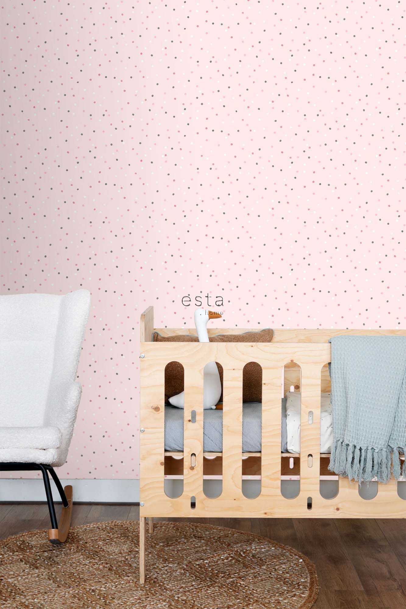 gepunktete Vliestapete Punkte rosa 139051