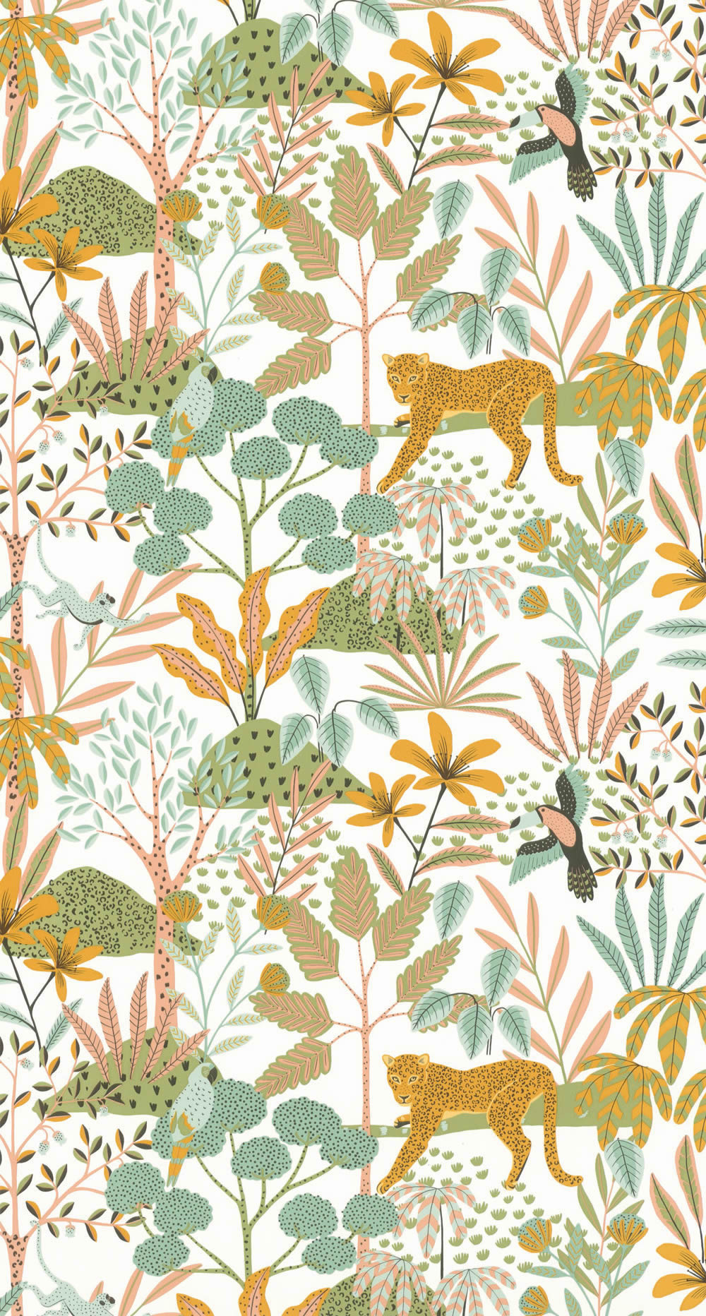 non-woven wallpaper tropical trees jungle white LGG104480767-36-LGG104480767.1M