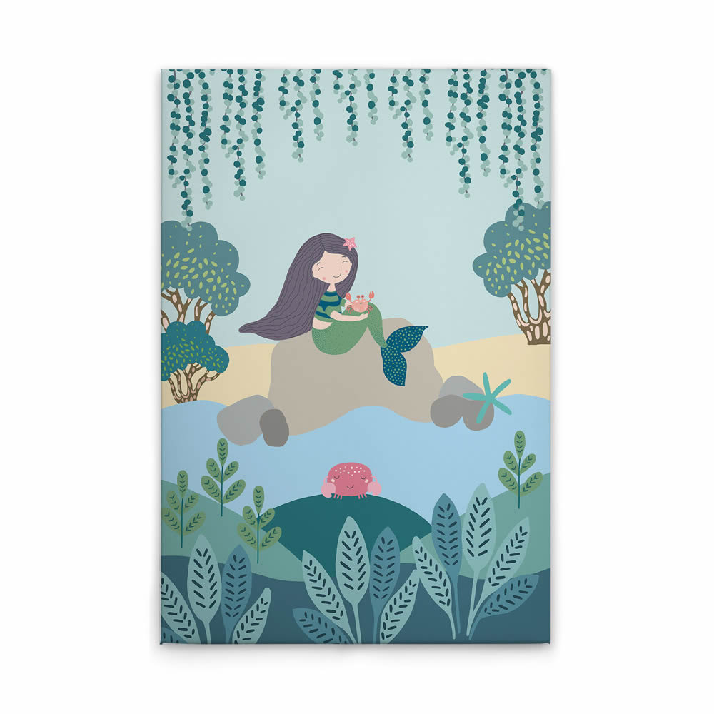 Leinwandbild Meerjungfrau mit Krabbe DD129402 80 x 120 cm-8-DD129402