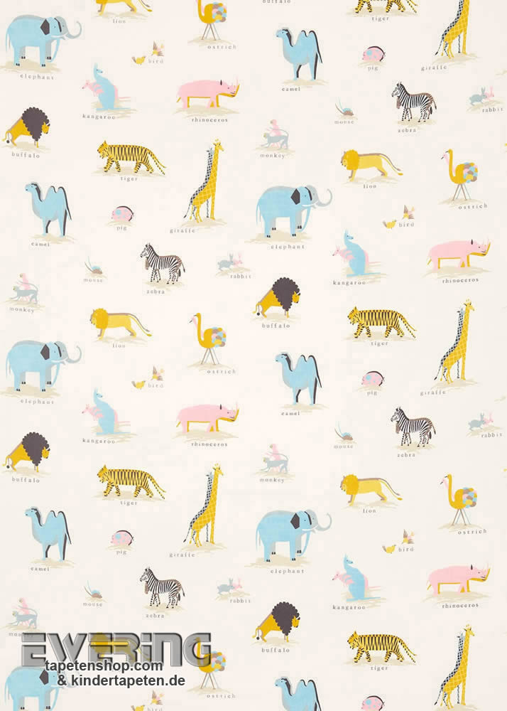 Safari-Tiere Hell-Beige Dekostoff