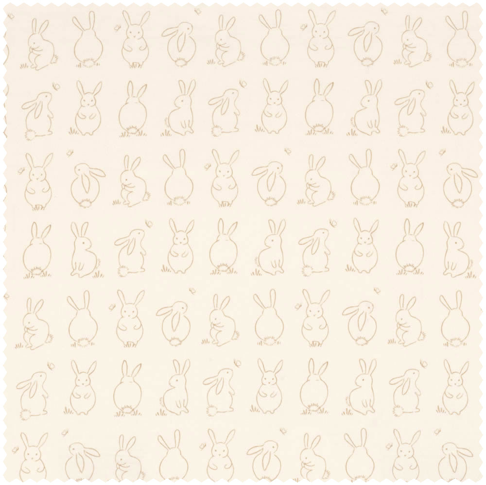 Stoff Hasen Tiere beige weiß OUAT88511108